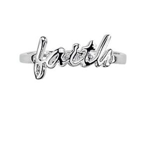 Lia‎ Sophia faith script  silver ring